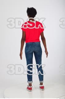 Whole body blue jeans red tshirt reference of Carrie 0005